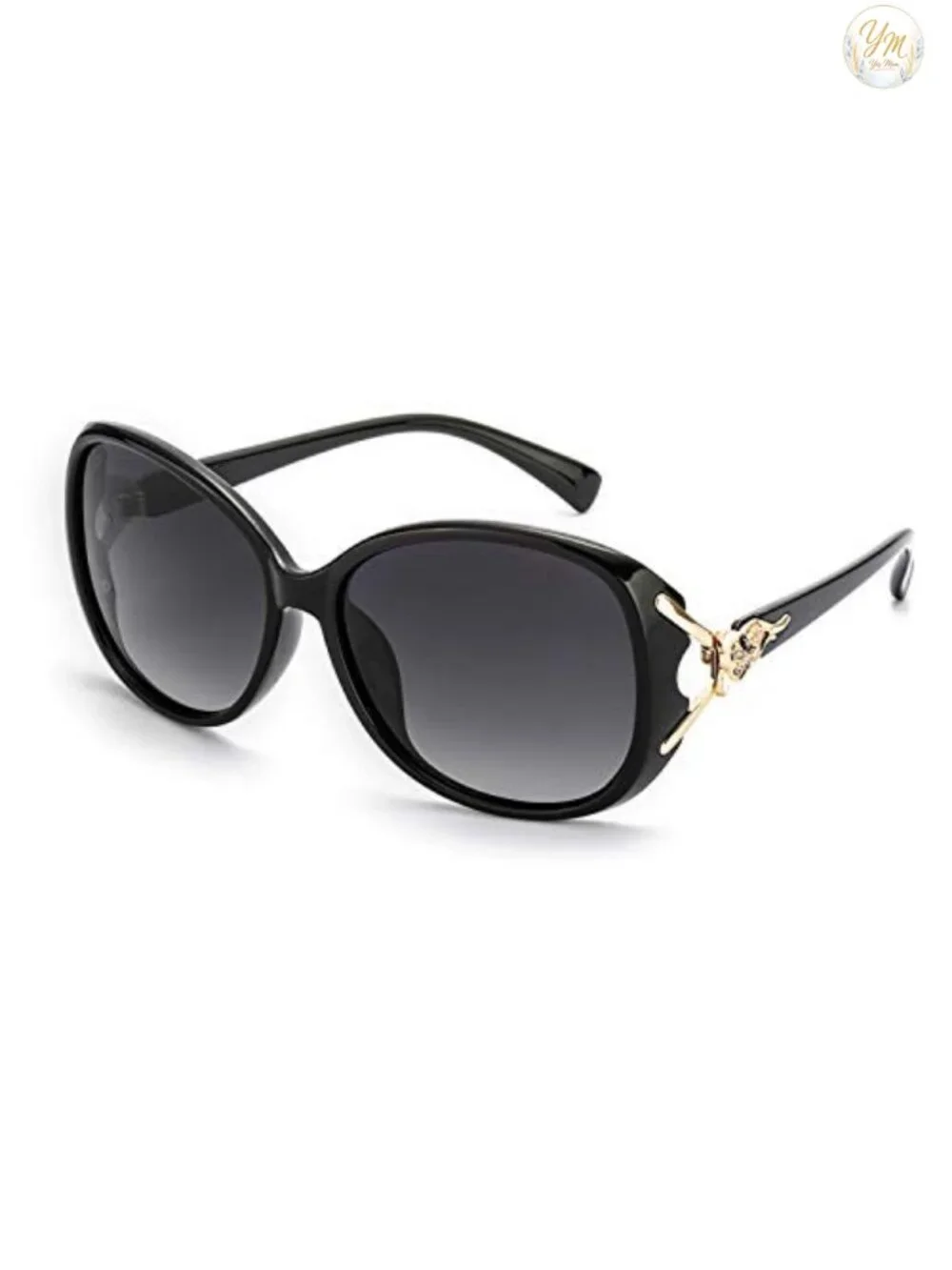 Polarized Oversized Jackie O Sunglasses UV400 Cat Design Rhinestone Retro